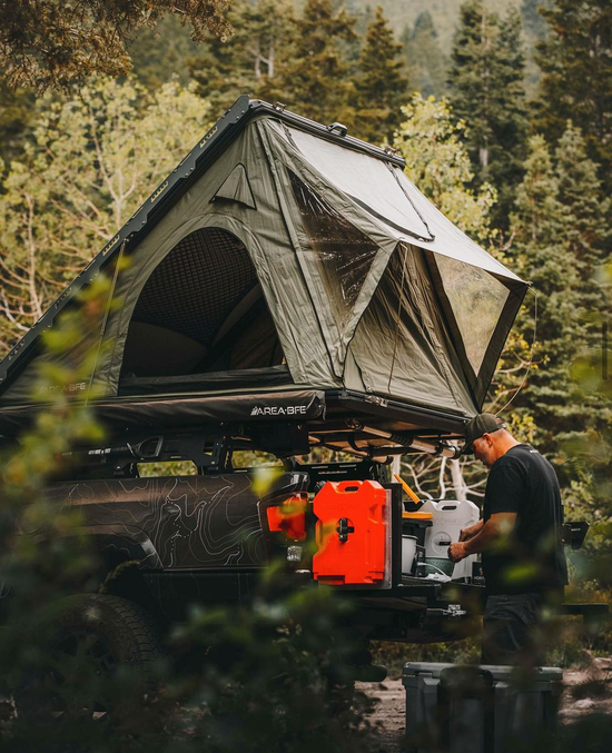 AreaBFE Tents Website Overlanding Roof Top Tent and awning on pickup truck