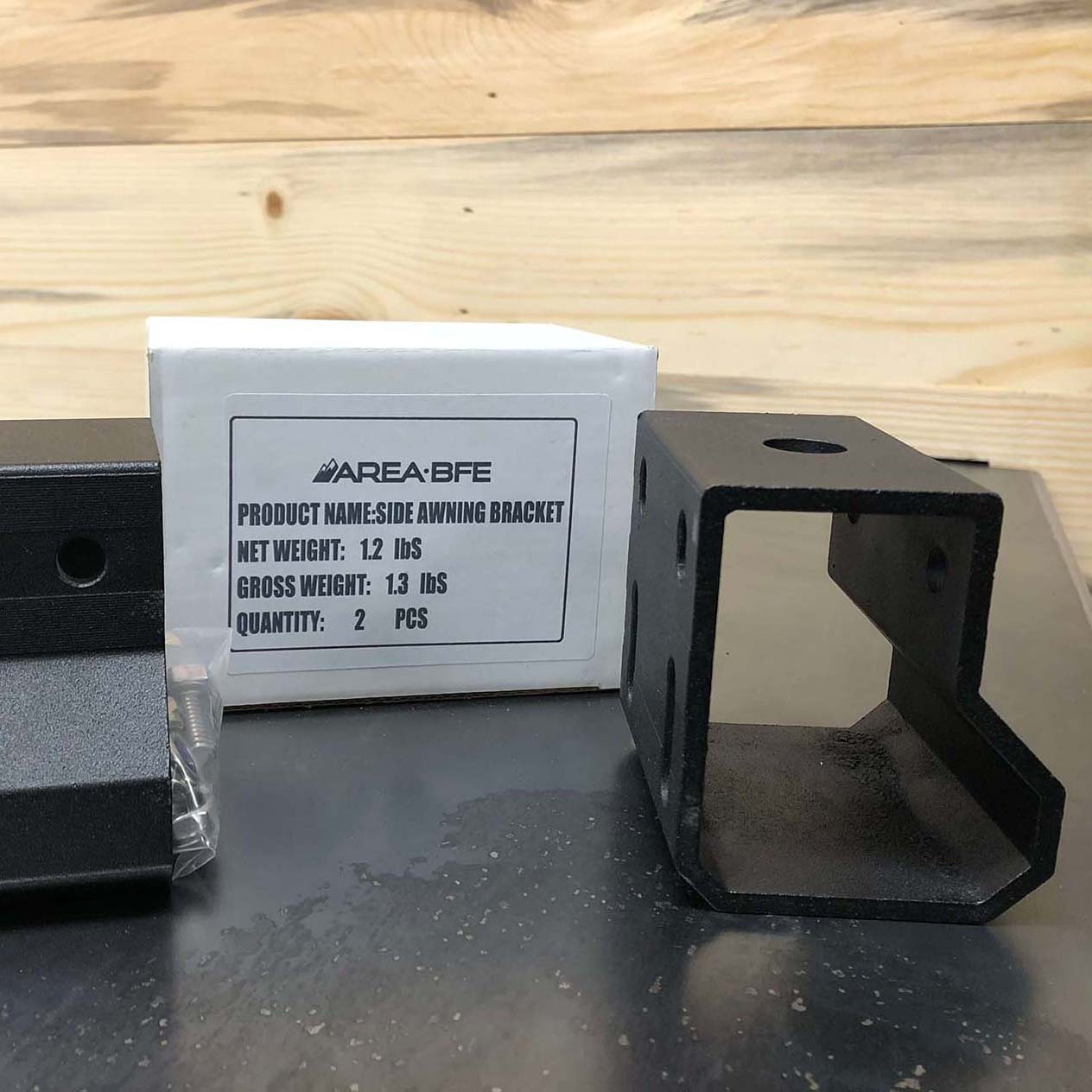 AreaBFE Tents pull out awning mounting brackets for black series tents.