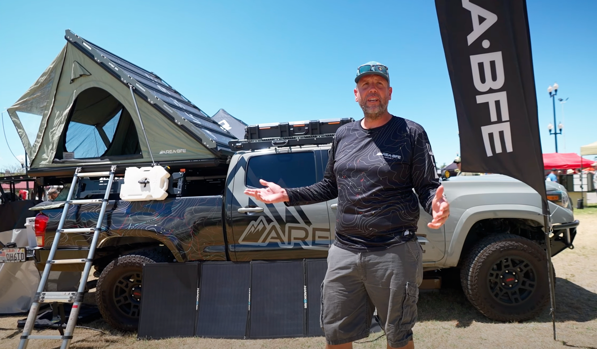 Load video: AreaBFE Tents Black Series rooftop hardshell tent review by intents-adventures
