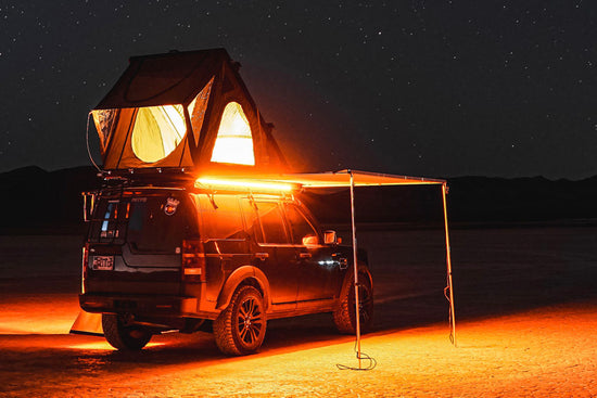 AreaBFE Tents - Premium roof top tents for overland / camping on Land Rover Discovery LR2 with Tent and Awning.