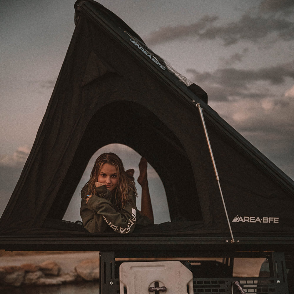 AreaBFE Tents - Premium roof top tents for overland / camping Black Series Hard Shell Tent for Cars, Trucks and Pickups