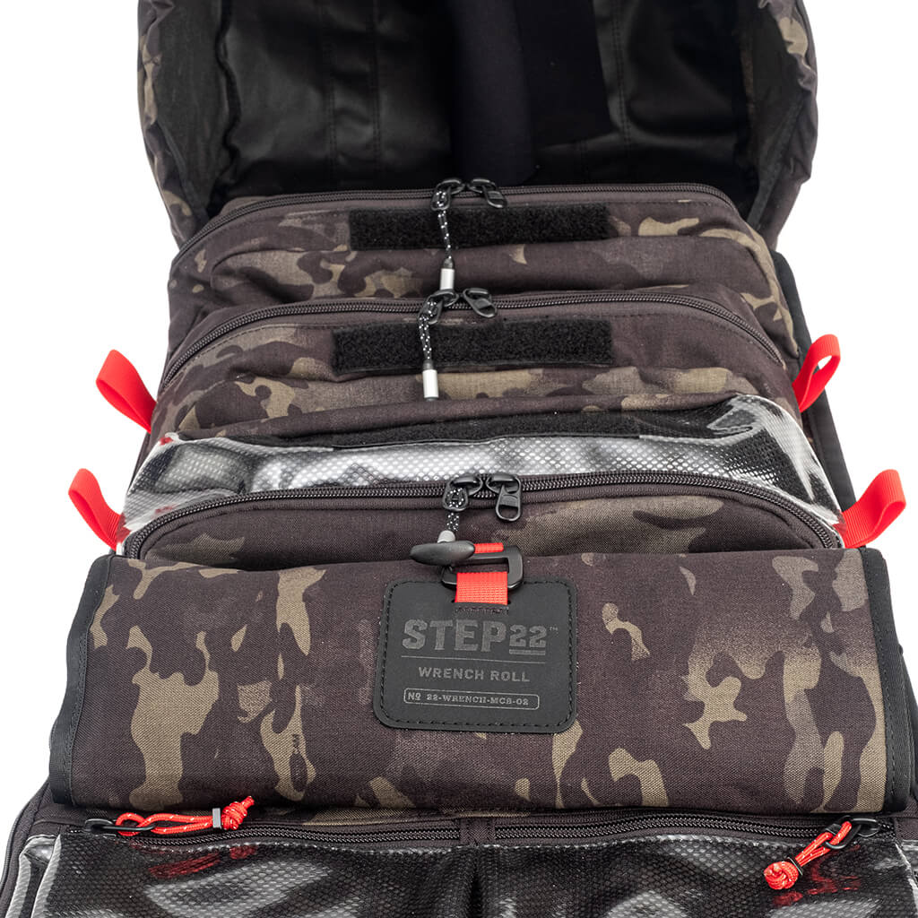 Rover Gear| Roll Up Tool Bag with Carabiners | 5 Large Oversized Black