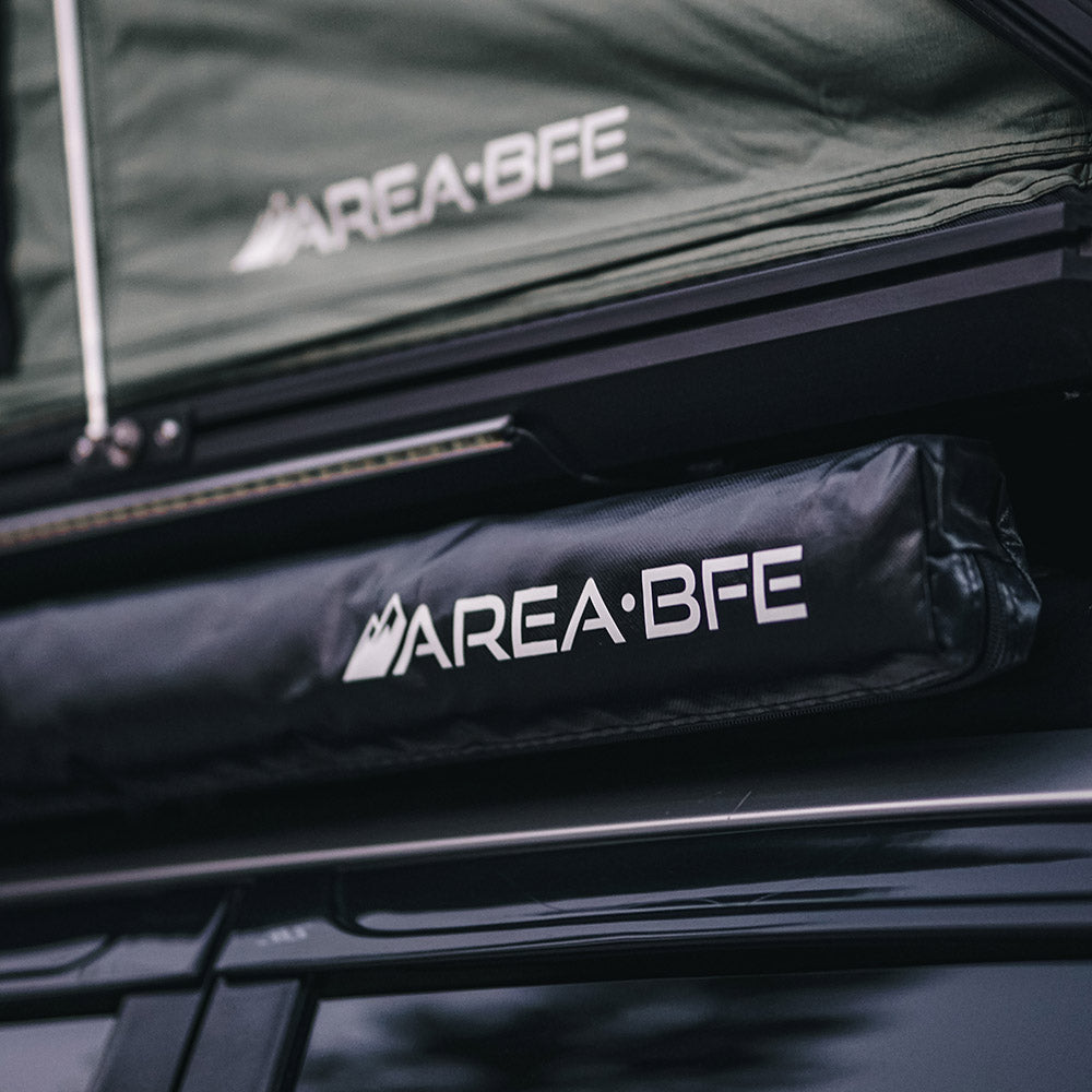 AreaBFE Tents pull out awning mounting brackets for black series tents.