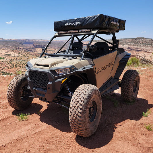 AreaBFE roof Top tent travel cover for overlanding and camping soft-shell tents.
